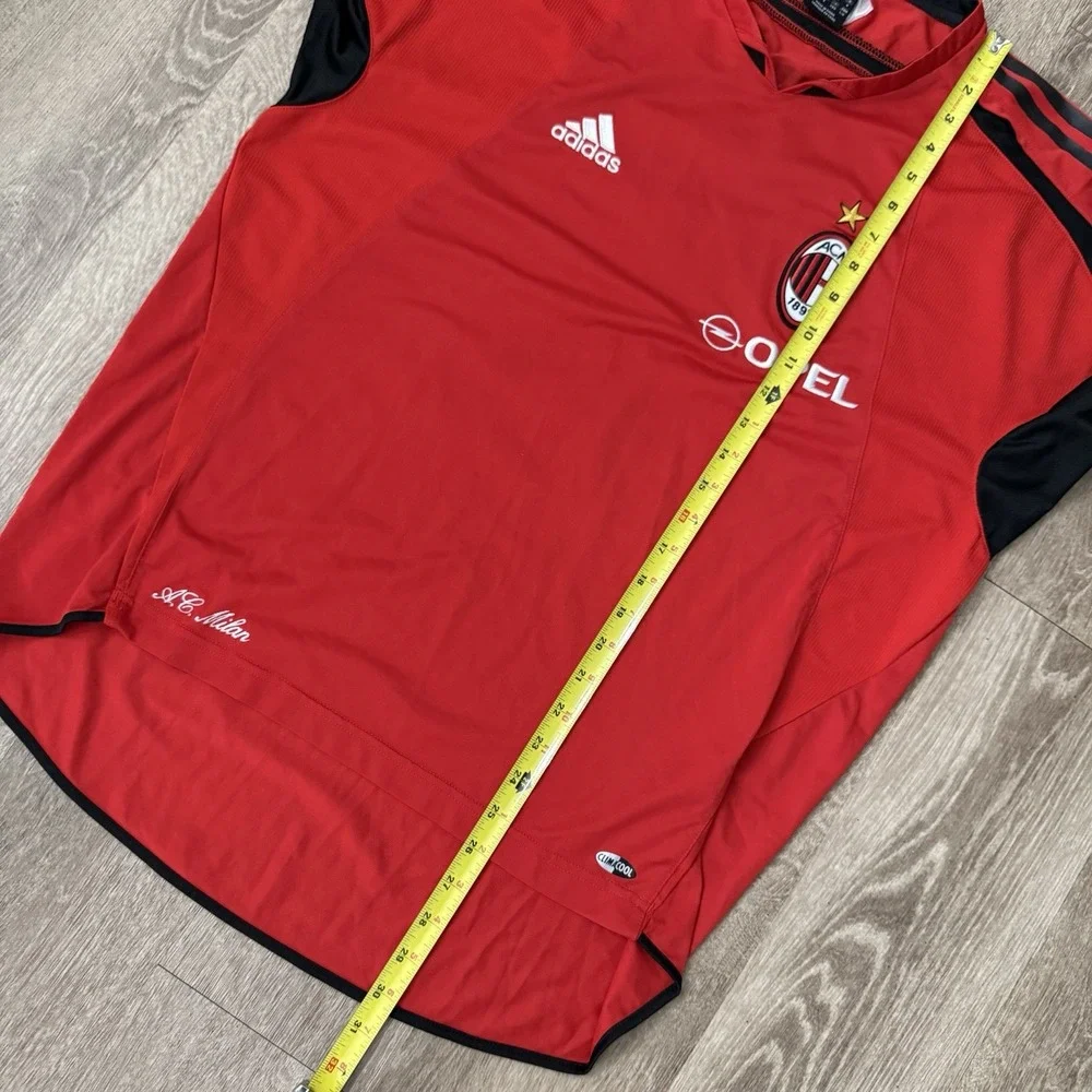 AC Milan 2004 Adidas Opel Red Player Issue Training Jersey Men's L Long Sleeve